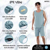 Delon เช็ตชุดลำลอง เนื้อผ้า Cotton เสื้อกล้ามพร้อมกางเกงขาสั้นแบบมีกระเป๋าข้าง รุ่น AA7012