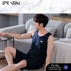 Delon เช็ตชุดลำลอง เนื้อผ้า Cotton เสื้อกล้ามพร้อมกางเกงขาสั้นแบบมีกระเป๋าข้าง รุ่น AA7012