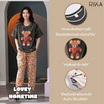 RIKA เซ็ตชุดนอน เสื้อลำลองพร้อมกางเกงขา4ส่วน รุ่น AA3062 สีเทาเข้ม