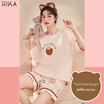 RIKA เซ็ตชุดนอน เสื้อลำลองพร้อมกางเกงขาสั้น รุ่น AA3061 สีครีม