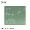 Ceflar หม้อหุงข้าวไฟฟ้า 1.8 ลิตร รุ่น CR-185