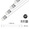 HI-TEK หลอด LED อีโค่ T8 แบบเข้าไฟ2ด้าน 18W แสงขาว (แพ็ก 4 ชิ้น)