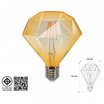 HI-TEK หลอด LED เรทโทร ทรงเหลี่ยมเพชร E27 6W 2200K-ทอง