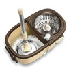 ALLSKING ชุดถังปั่น Spin Mop ทรงกลมพร้อมผ้า 1 ผืน สีน้ำตาล