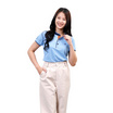 CP ALL เสื้อโปโลหญิง Upcycling สีฟ้า
