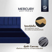 Mercury Mattress ฐานเตียง+หัวลายทาง หุ้มผ้าแคนวาส สีกรม