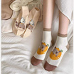 Fashion sock ถุงเท้า ลายหมูโทนน้ำตาล NO.B85 (5ลาย/10คู่)