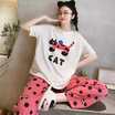 Bra Studio ชุดนอนเสื้อแขนสั้นพร้อมกางเกงขายาว ลายแมวลายจุด