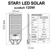 SYLVANIA ไฟถนนโซล่าเซลล์ LED รุ่น STAR1 LED SOLAR 120W 1900LM 6500K พร้อมขาแขวนและรีโมทคอนโทรล
