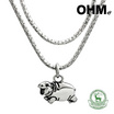 OHM X Moo Deng สร้อยคอพร้อมจี้หมูเด้ง เงินแท้ 925 ยาว 45 cm