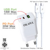 Okawa ชุดชาร์จ Type C to C รุ่น HC-15/CC