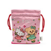 กระเป๋าผ้าหูรูด Hello Kitty X Butterbear สีชมพู