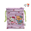 กระเป๋าผ้าหูรูด Hello Kitty X Butterbear สีม่วง