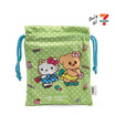 กระเป๋าผ้าหูรูด Hello Kitty X Butterbear สีเขียว