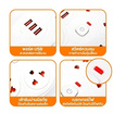 Sheepola ปลั๊กไฟกลม 5 ช่อง 1 สวิตช์ พร้อมUSB ยาว 3 เมตร รุ่น SP-PS01701