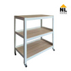 NL HOME ชั้นเหล็ก 3 ชั้นมีล้อแผ่นไม้ 903W