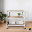 NL HOME ชั้นเหล็ก 3 ชั้นมีล้อแผ่นไม้ 903W