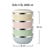 RRS ปิ่นโต เก็บความร้อน 4 ชั้น กลม 2800 ml. สีพาสเทล