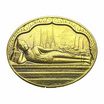เหรียญพระนอน ปางไสยาสน์ หลัง ภปร เนื้อกะไหล่ทอง ปี30