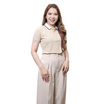 CP ALL เสื้อโปโลหญิง Upcycling สีน้ำตาล