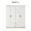 WellPlus ตู้เสื้อผ้าบานเปิด 4 บานพร้อมลิ้นชัก