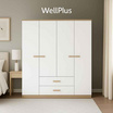 WellPlus ตู้เสื้อผ้าบานเปิด 4 บานพร้อมลิ้นชัก