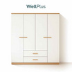 WellPlus ตู้เสื้อผ้าบานเปิด 4 บานพร้อมลิ้นชัก