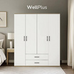 WellPlus ตู้เสื้อผ้าบานเปิด 4 บานพร้อมลิ้นชัก