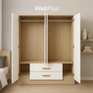 WellPlus ตู้เสื้อผ้าบานเปิด 4 บานพร้อมลิ้นชัก