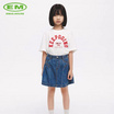 EMAS.HOUSE เสื้อยืดคอกลมเด็ก ผ้าคอตตอน KEEPGOING สีขาว