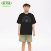 EMAS.HOUSE เสื้อยืดคอกลมเด็ก ผ้าคอตตอน KEEPGOING สีดำ