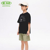 EMAS.HOUSE เสื้อยืดคอกลมเด็ก ผ้าคอตตอน KEEPGOING สีดำ