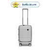 HQ LUGGAGE กระเป๋าเดินทาง PC เปิดด้านหน้า ระบบล็อค TSA 4 ล้อคู่ รุ่น 98033 สีขาว