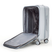HQ LUGGAGE กระเป๋าเดินทาง PC เปิดด้านหน้า ระบบล็อค TSA 4 ล้อคู่ รุ่น 98033 สีเงิน