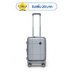 HQ LUGGAGE กระเป๋าเดินทาง PC เปิดด้านหน้า ระบบล็อค TSA 4 ล้อคู่ รุ่น 98033 สีเงิน