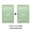 Doris โทนเนอร์แพด Tea Tree Oil-Control Hydrating Cotton Pad Refill 40มล.(20 แผ่น)แพ็ก2ชิ้น