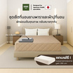 Kawa ชุดเซ็ตที่นอนยางพาราแท้รุ่น Fudo สีน้ำตาลพร้อมชุดผ้าปูที่นอน แถมฟรีหมอนยางพารา