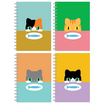 Double A สมุดสันห่วง A6 80 แกรม 60 แผ่น Baan Maew Maew Vol.2 (แพ็ก 4 เล่ม)