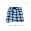 100 Salueng กางเกงบ๊อกเซอร์ (BOXER) ผ้ายืดนิ่ม ลายสก๊อต สีฟ้า
