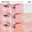Odbo บลัชออนและไฮไลท์ Duo Fuse Blush & Highlight 3+3กรัม