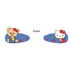 กิ๊บติดผม Hello Kitty X Butterbear ลายแอปเปิ้ลชุดเอี๊ยม (แพ็ก 2 ชิ้น)