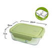 กล่องแก้ว ถนอมอาหาร Borosilicate Glass แบบ 3 ช่อง ขนาด 1000ml.