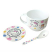 CL37881 ชุดถ้วยซุป 3 ชิ้น ลาย Kitty Sharing Heart