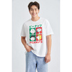 GQ EASY เสื้อสนูปปี้ ลาย Peanuts ทรงปกติ สีขาว