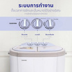 KASHIWA เครื่องซักผ้า 2 ถัง ซัก 3.5 Kg ปั่น 2 Kg รุ่น S36D ขาว