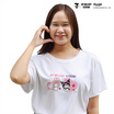 M2S Lifestyle เสื้อยืด ลายลิขสิทธิ์ My Melody and Kuromi สีขาว ลายหัวใจ 2