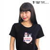 M2S Lifestyle เสื้อยืด ลายลิขสิทธิ์ My Melody and Kuromi สีดำ ลายหัวใจ 1