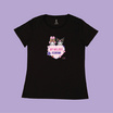 M2S Lifestyle เสื้อยืด ลายลิขสิทธิ์ My Melody x Kuromi สีดำ ลายหัวใจ 1