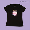 M2S Lifestyle เสื้อยืด ลายลิขสิทธิ์ My Melody and Kuromi สีดำ ลายหัวใจ 1