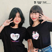 M2S Lifestyle เสื้อยืด ลายลิขสิทธิ์ My Melody and Kuromi สีดำ ลายหัวใจ 1